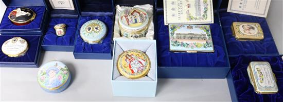 Ten Halcyon Days enamel Royal Commemorative bonbonierres